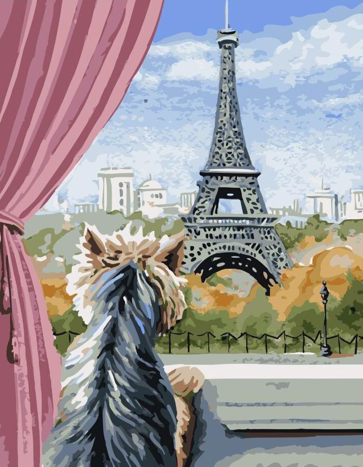 Картина по номерам BrushMe "Париж из окна" 40х50см GX5611