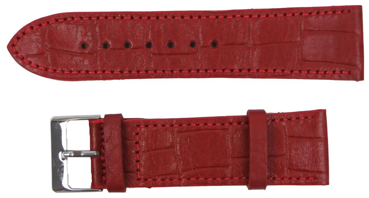 Ремешок для часов из кожи Mykhail Ikhtyar 24 мм Красный (S718-24S red)
