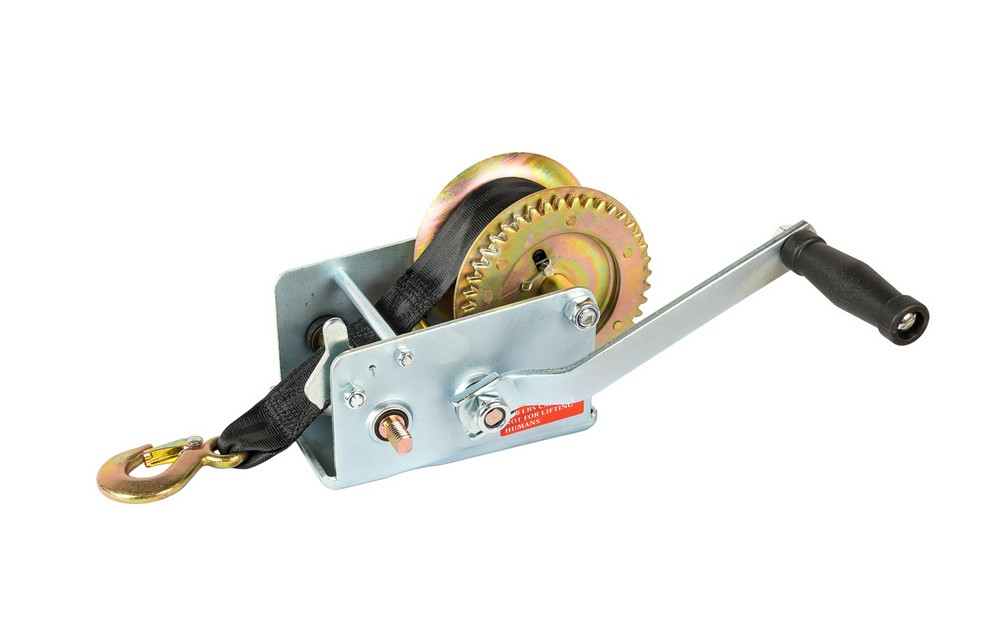 Лебедка барабанная тяговое усилие 907 кг ремень 8 м MASTERTOOL GM (86-8290)