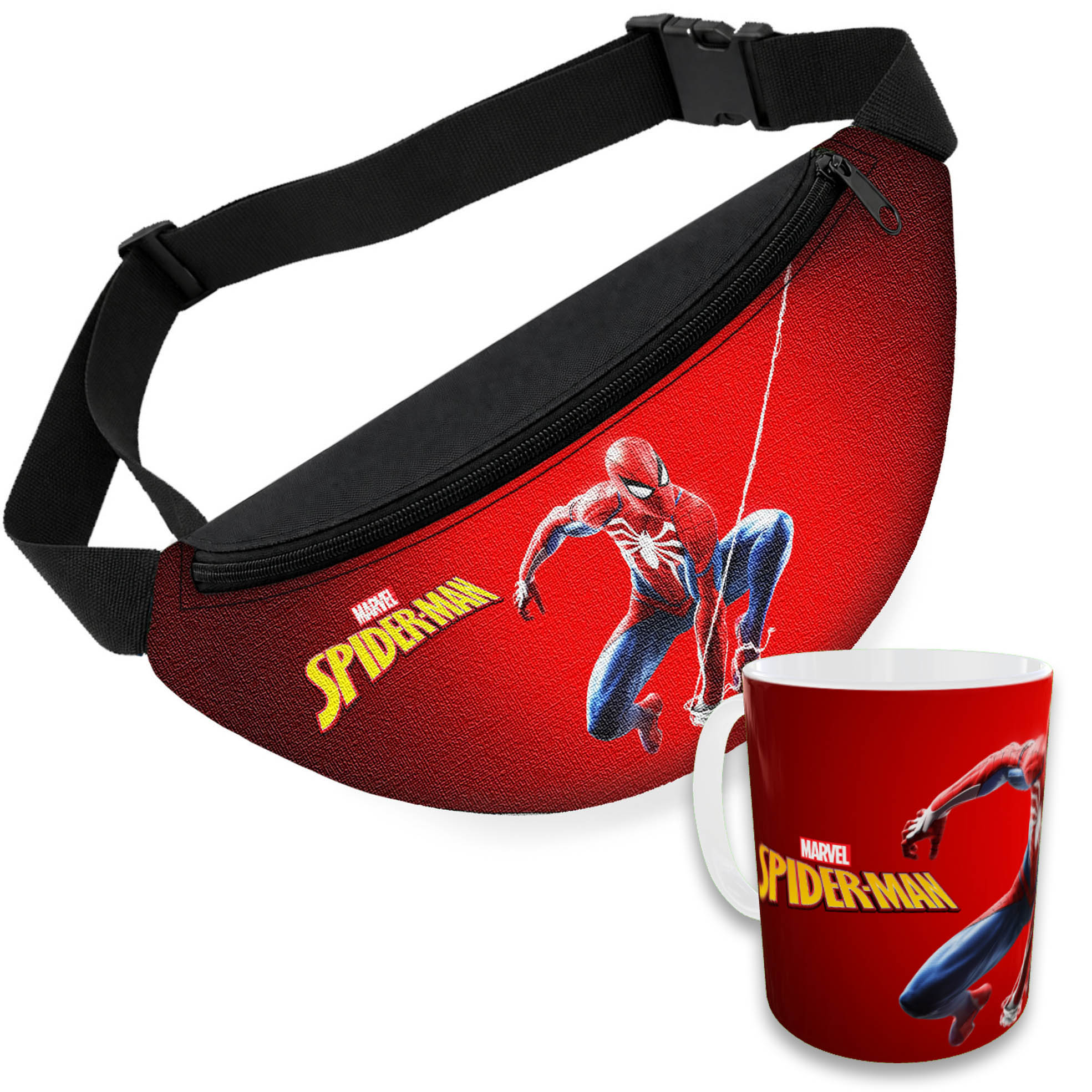 Дитяча сумка-бананка з гуртком Spider-Man, 32х15 см, гурток 330 мл