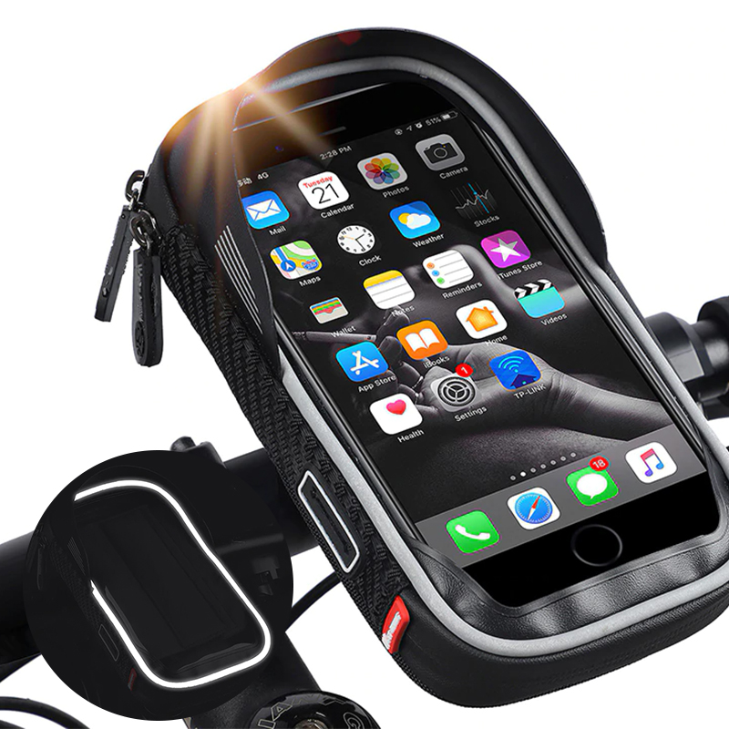 Сумка велосипедная West Biking 0707227 для смартфона 6 дюймов с козырьком Black на руль (5069-15118)