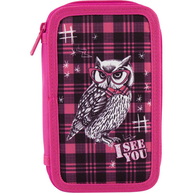 Пенал розкладний - книжка Kite Smart owl - Сова Малиновий (100245TO)