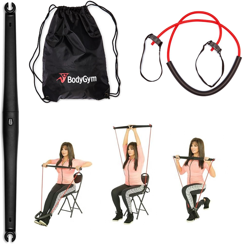 Портативний універсальний тренажер для тіла, живота, спини, плечей з набором вправ та рюкзаком.