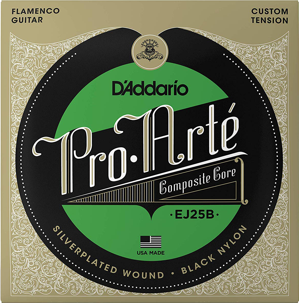 Струны для классической гитары D'Addario EJ25B Composites Flamenco Black Nylon Custom Tension