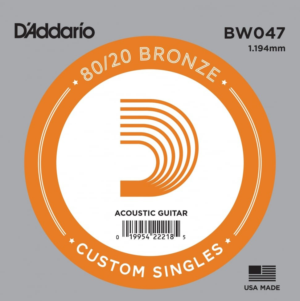 Струна D'Addario BW047 80/20 Bronze .047