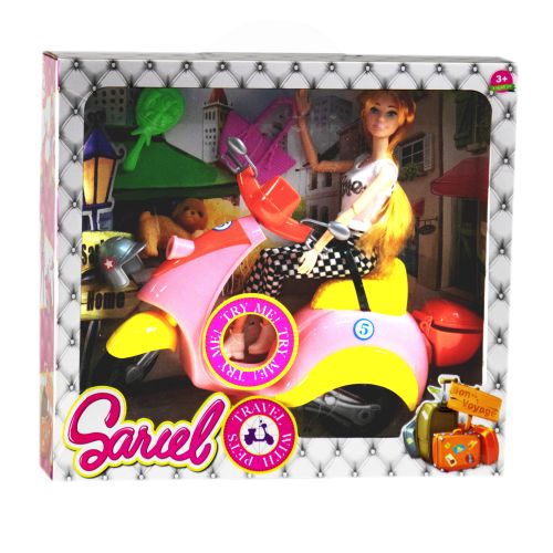 Лялька на жовтому мопеді Sariel 5533