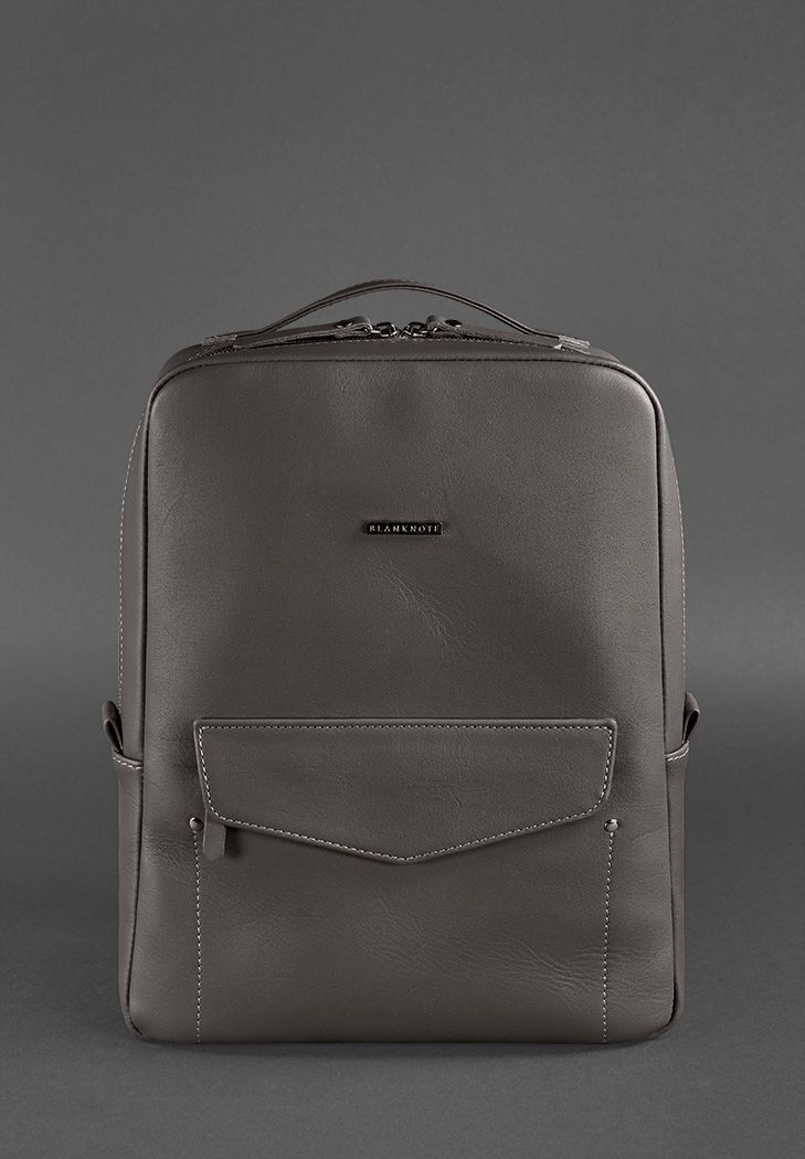Шкіряний міський рюкзак на блискавці BlankNote Cooper Мокко (BN-BAG-19-beige)