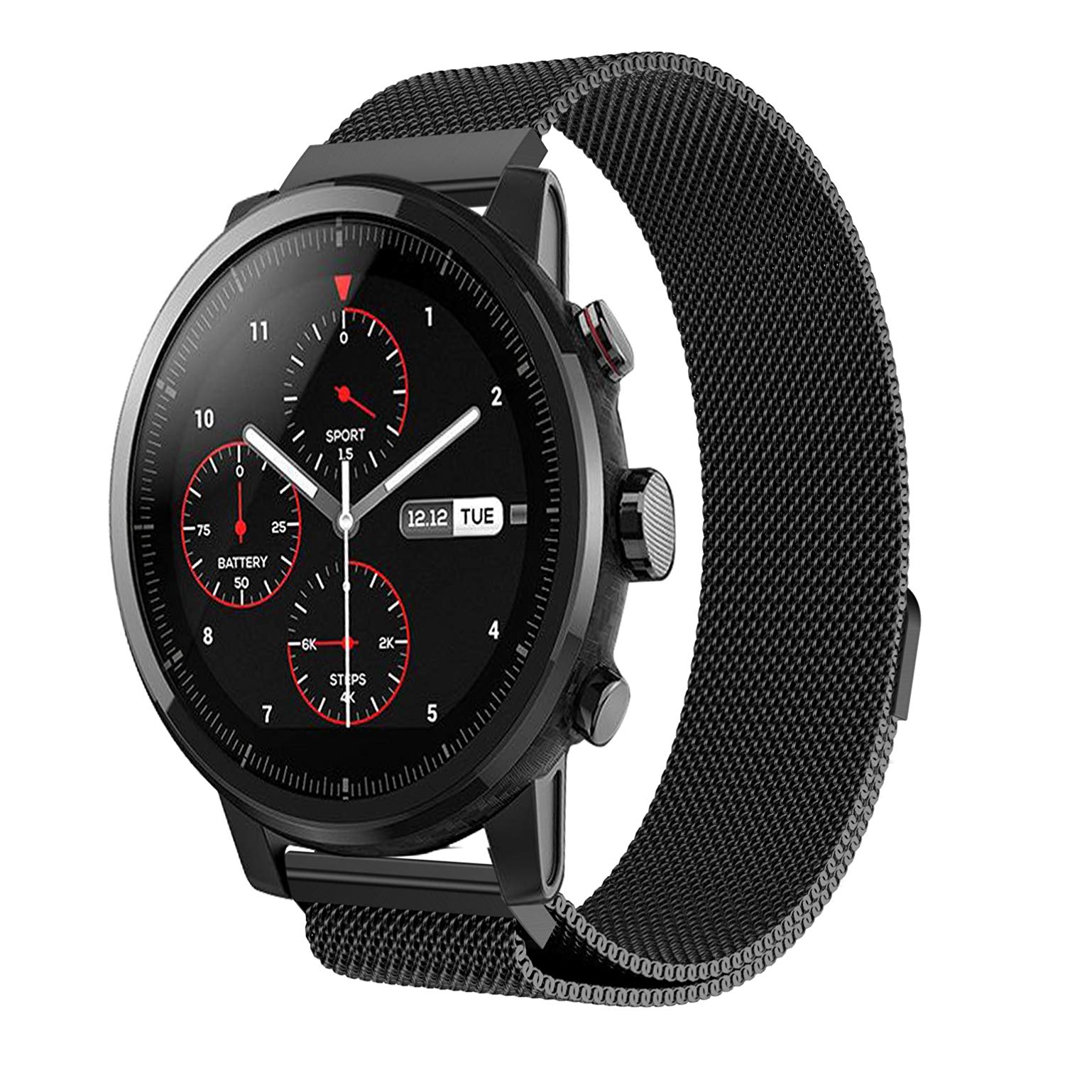 Ремінець BeWatch міланська петля для Xiaomi Amazfit Stratos Чорний (1020201.3)