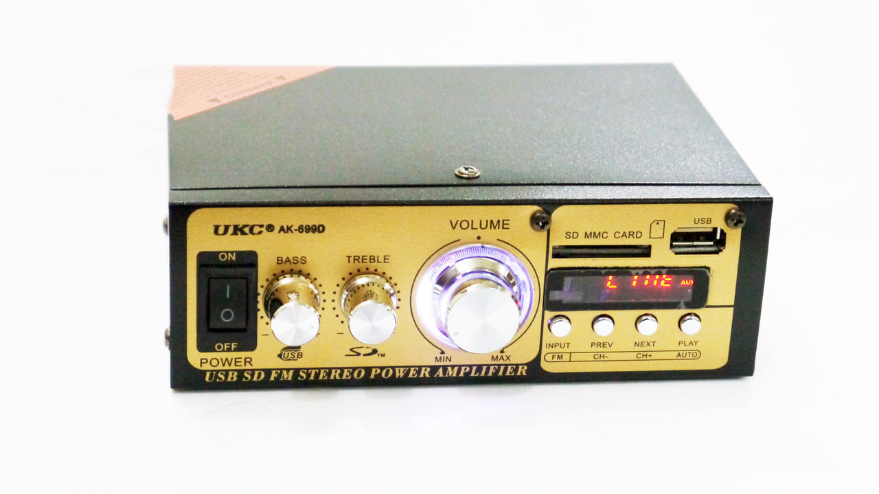 Усилитель звука UKC AK-699D FM USB 2x300 Вт Черный (64670378)