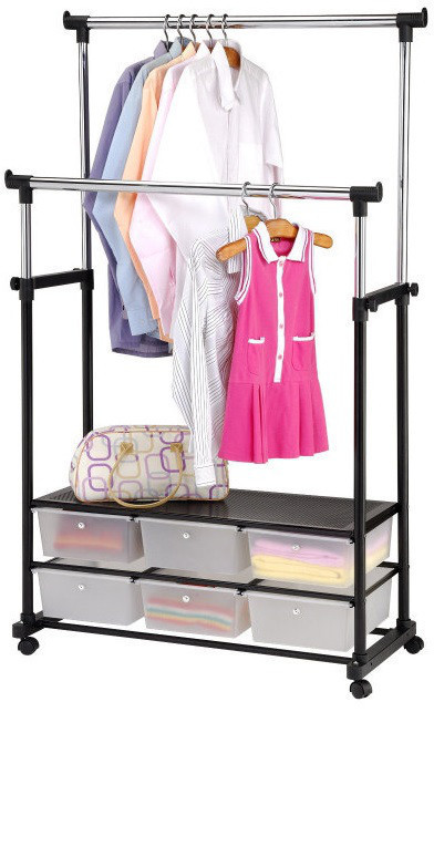 Стійка для одягу Double Pole Clothes Horse телескопічна подвійна