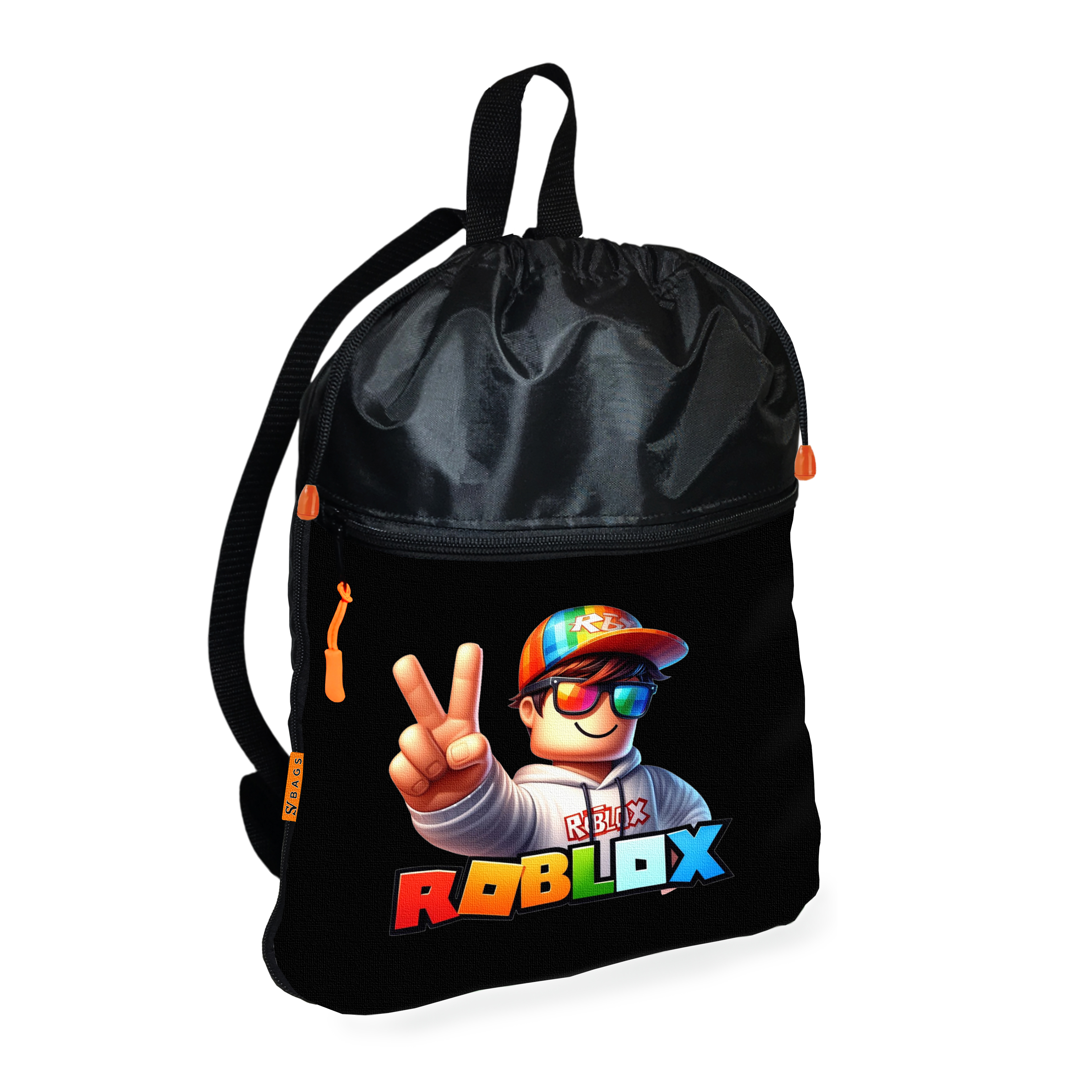Рюкзак-мішок для взуття з принтом Roblox, чорний, 32x43x13 см — арт. 2944045027