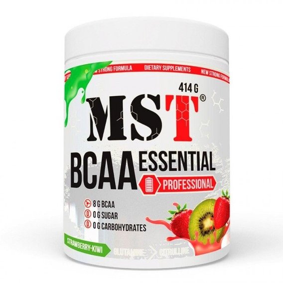 Аминокислота BCAA для спорта MST Nutrition BCAA Essential Professional 414 g /30 servings/ Strawberry Kiwi