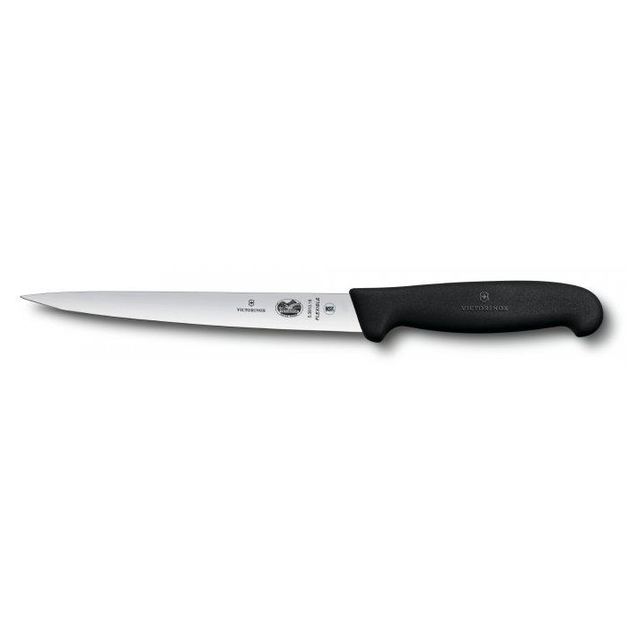 Кухонный нож Victorinox Fibrox Filleting Superflex для филе 18 см Черный (5.3813.18)