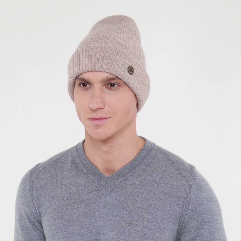 Шапка унисекс бини кэжуал 705-457 LuckyLOOK OneSize Бежевый