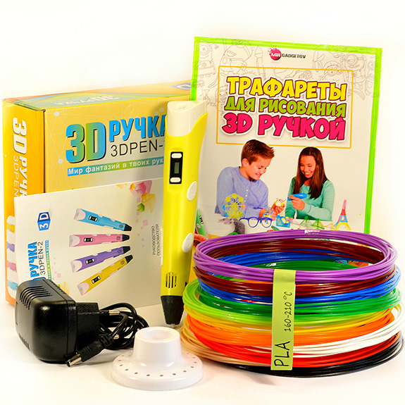 3D-ручка з набором Еко пластика PLA 149 м та трафаретами (SMT46241392545)