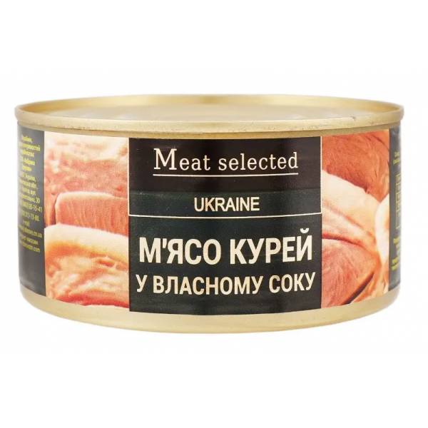 М'ясо курей Zdorovo Meat selected у власному соку с/б 325г (POB-KYR325)