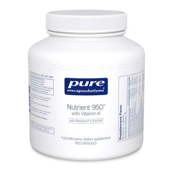 Мультивитамины / минералы с витамином К, Pure Encapsulations, Nutrient 950 with Vitamin K, 180 капсул (21614)