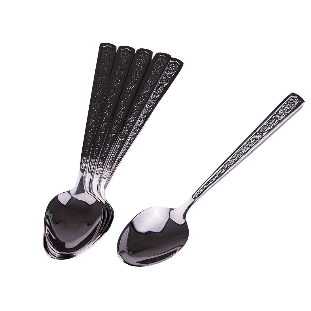 Набор столовых ложек TS Kitchen 6 штук с фактурой хром (HP693)