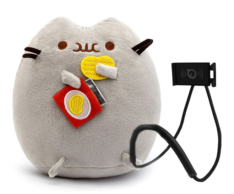 Мягкая игрушка Pusheen cat с чипсами Серый + Подарок (vol-1046)