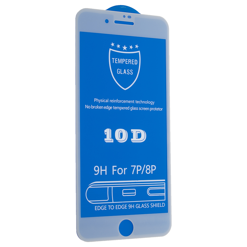 Захисне скло 10D 9H для Apple iPhone 8 Plus/iPhone 7 Plus White (00003634)