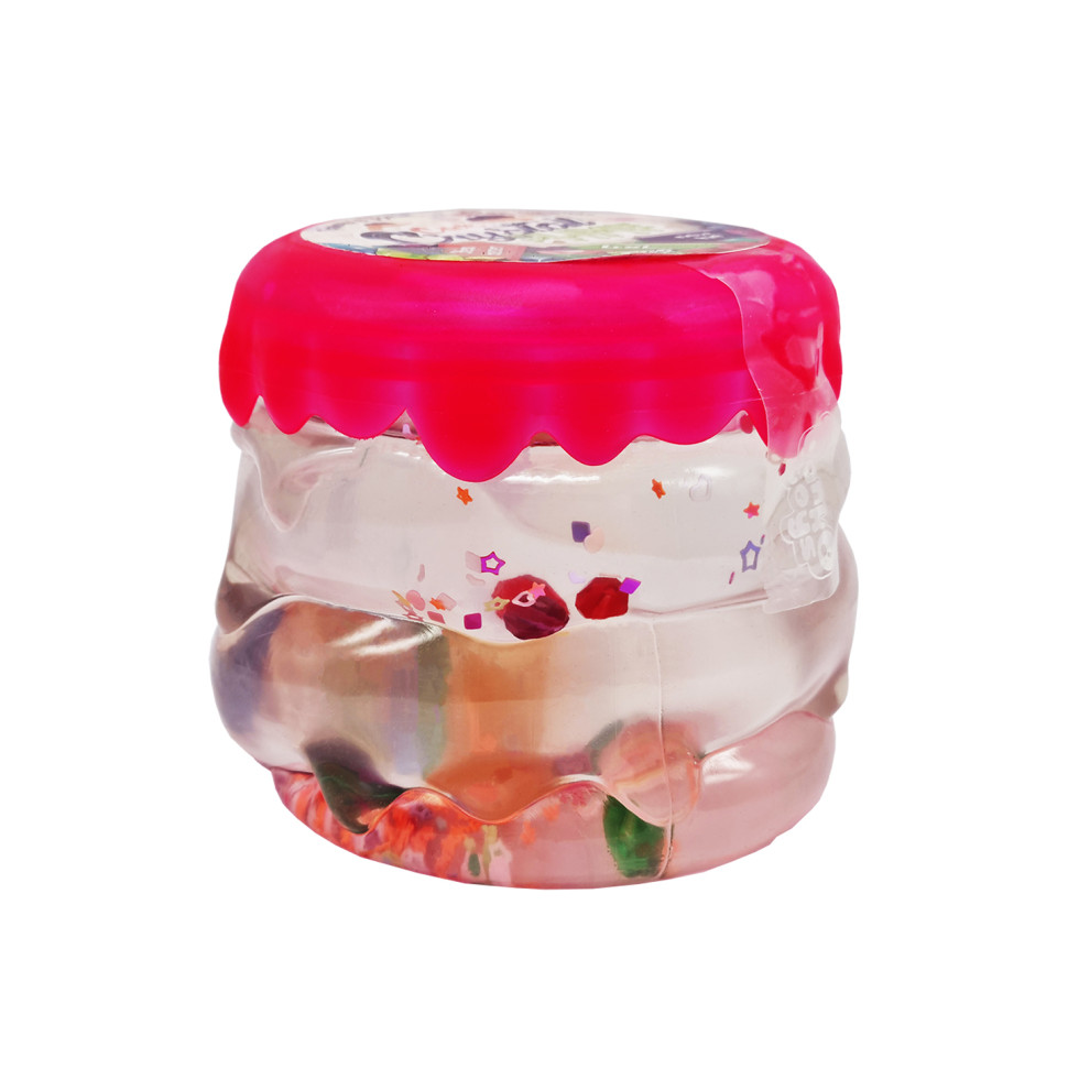 Вязкая масса слайм "Crystal Slime" Danko Toys CS-01-01U с бусинками Розовый