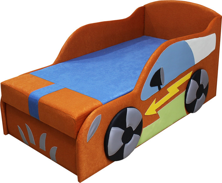 Кроватка машинка Ribeka Автомобильчик Оранжевый (15M02)