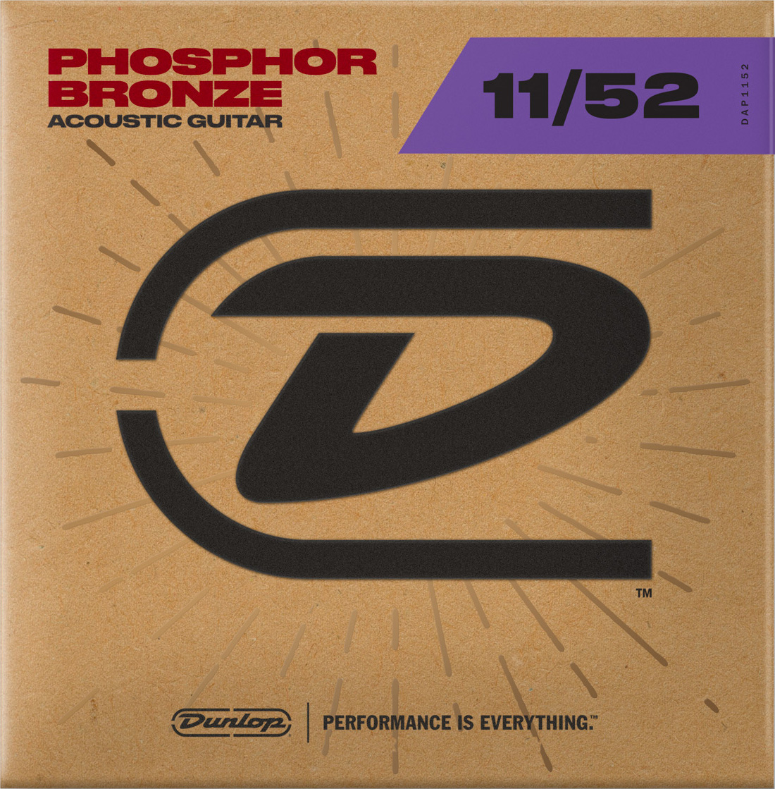 Струны для акустической гитары Dunlop DAP1152 Acoustic Phosphor Bronze Medium Light Guitar Strings 11/52