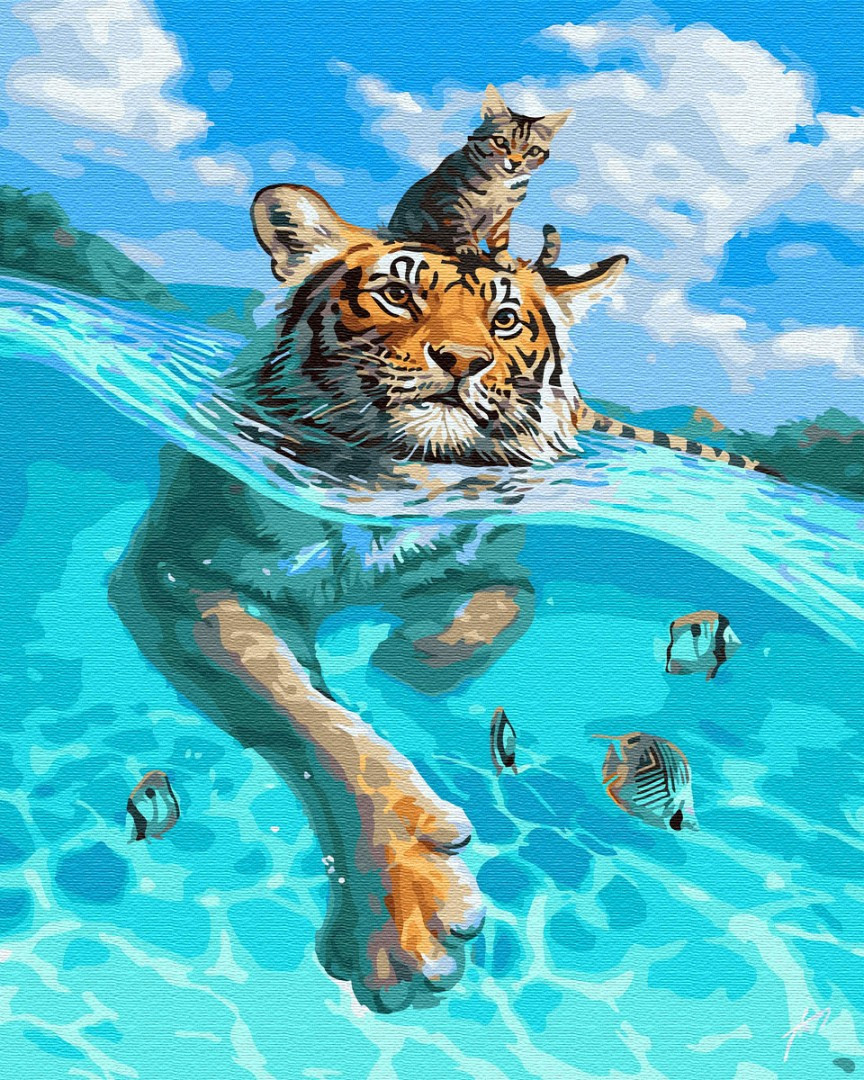 Картина за номерами BrushMe "У плавання!" 40х50см GX30145