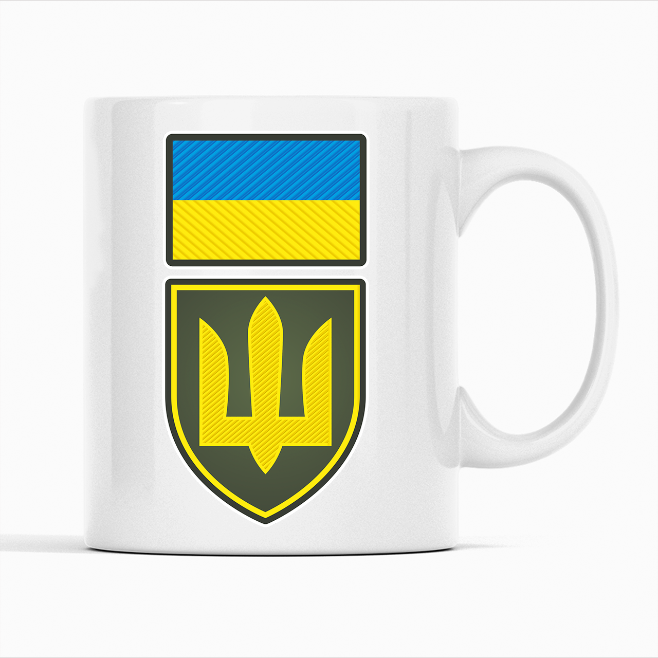 Чашка Кавун Прапор України. Щит Тризуб. ЗСУ 320 мл Білий (К001714)
