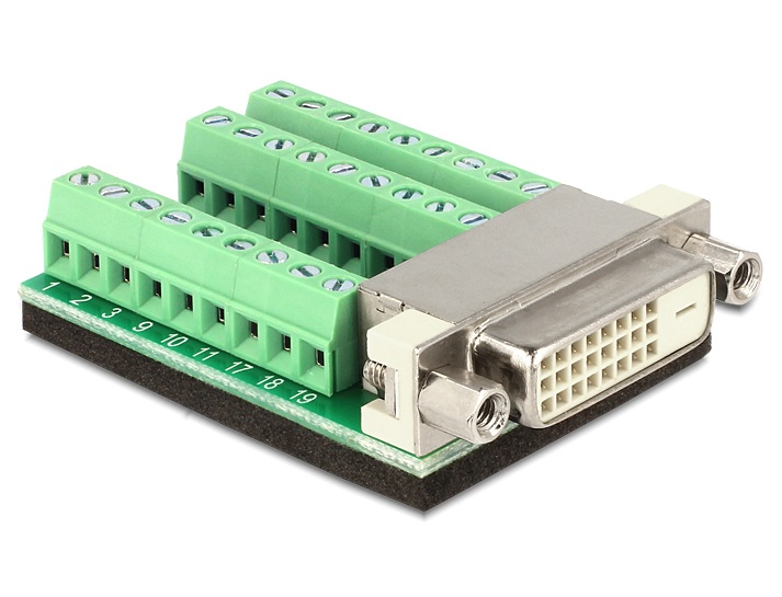 Терміналблок Delock Terminal block-DVI /F 27pin DVI24+1 Pitch=3.81mm зелений (70.06.5169)