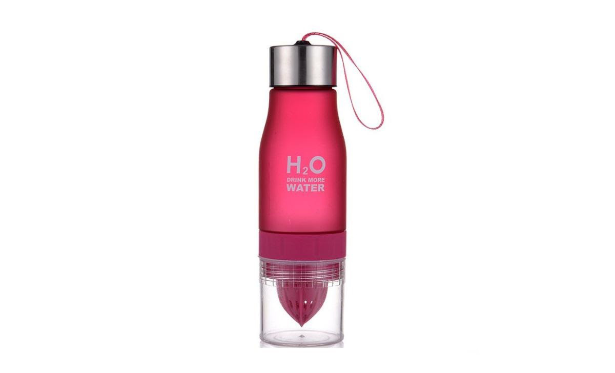 Пляшка для води та напоїв H2O з цитрусовою соковижималкою 650 мл Малинова (SUN0033)