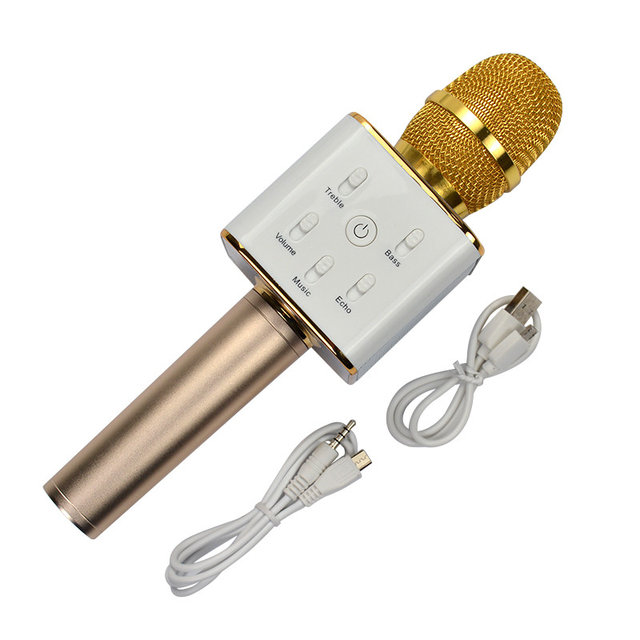 Портативний Bluetooth мікрофон-караоке Q7 MS Золотий (987416)