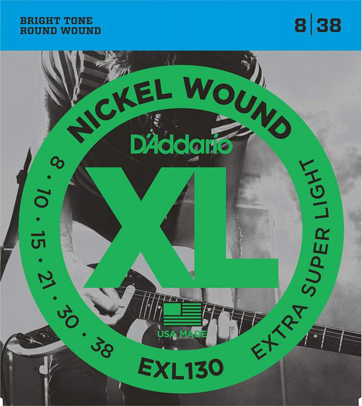 Струни для електрогітари D'Addario EXL130 Nickel Wound Extra Super Light Electric Strings 8/38