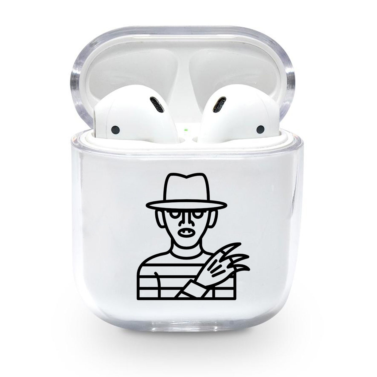 Прозрачный силиконовый чехол Apple AirPods с рисунком - Freddy Kruege (KAP1215)