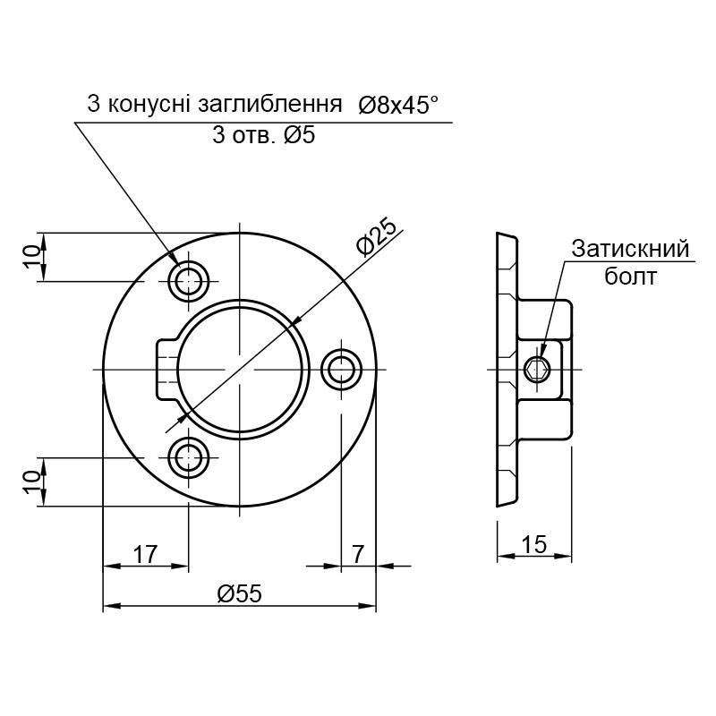 Фланец трубы R-11M матовый черный Homax