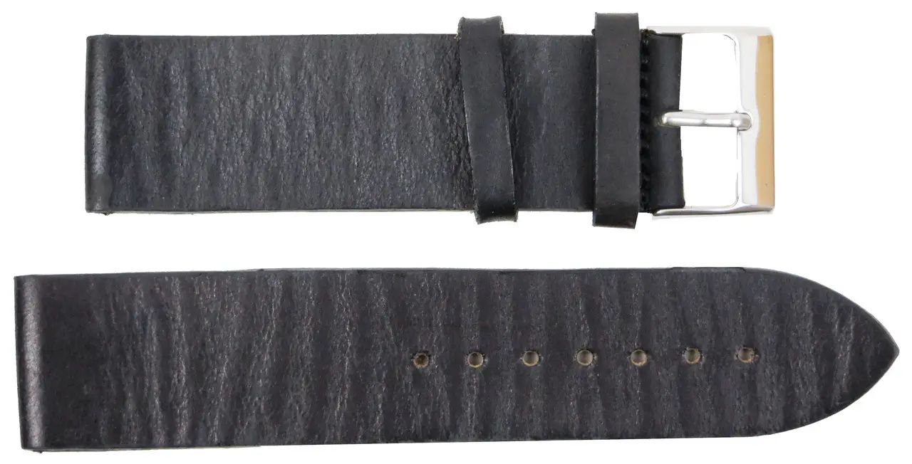 Ремешок для часов из кожи Mykhail Ikhtyar 22 мм Черный (S639-22S black)