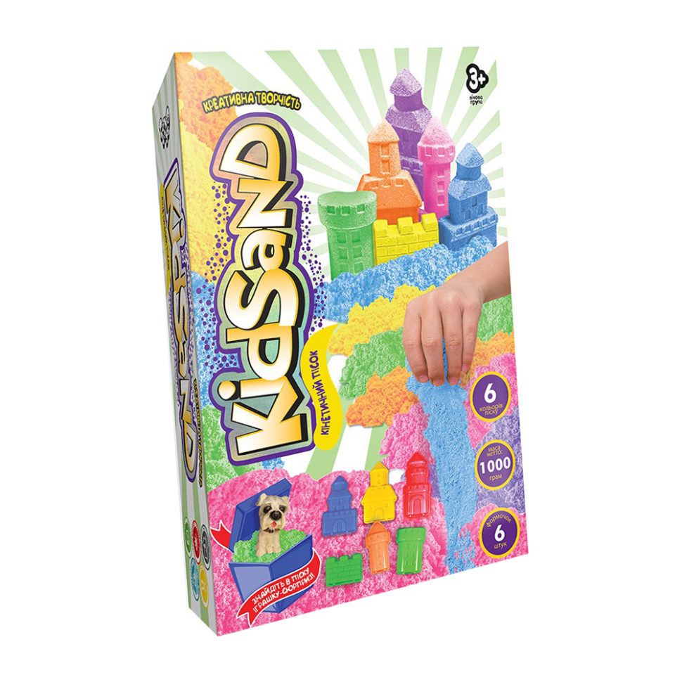 Кинетический песок "KidSand" Danko Toys KS-04-10U-15U коробка 1000 гр Вид 2