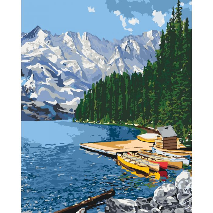 Картина по номерам Горное озеро 40х50 см (KHO2223)