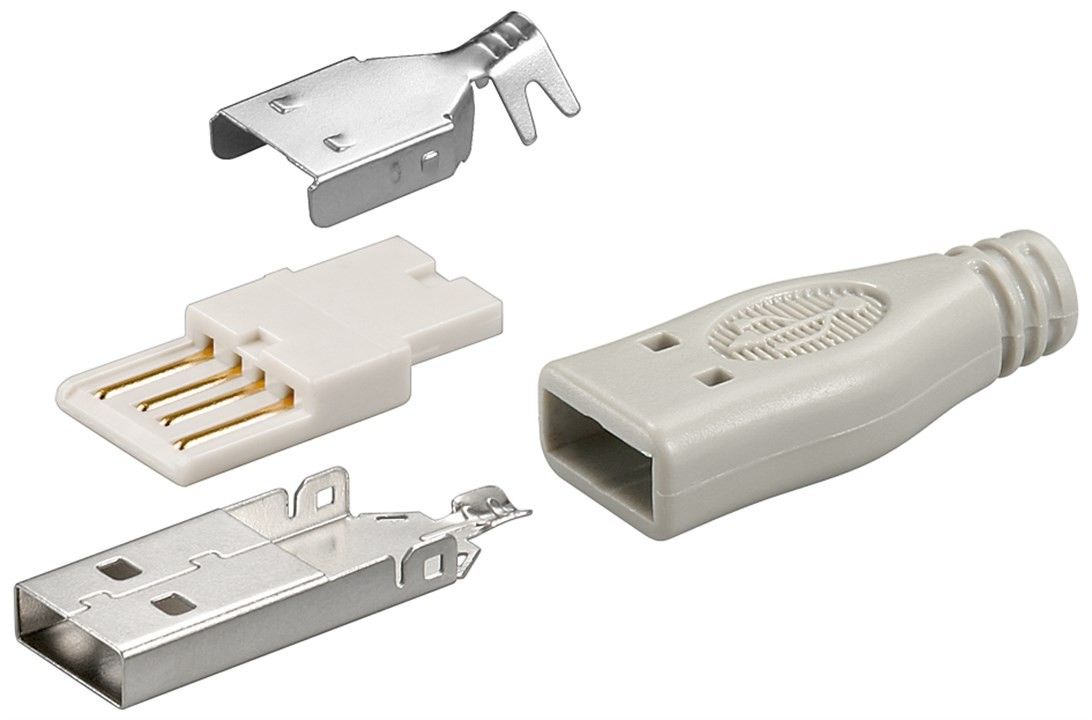 Штекер Lucom FreeEnd-USB2.0 A /M набір для монтажу на кабель сірий (25.02.5055)