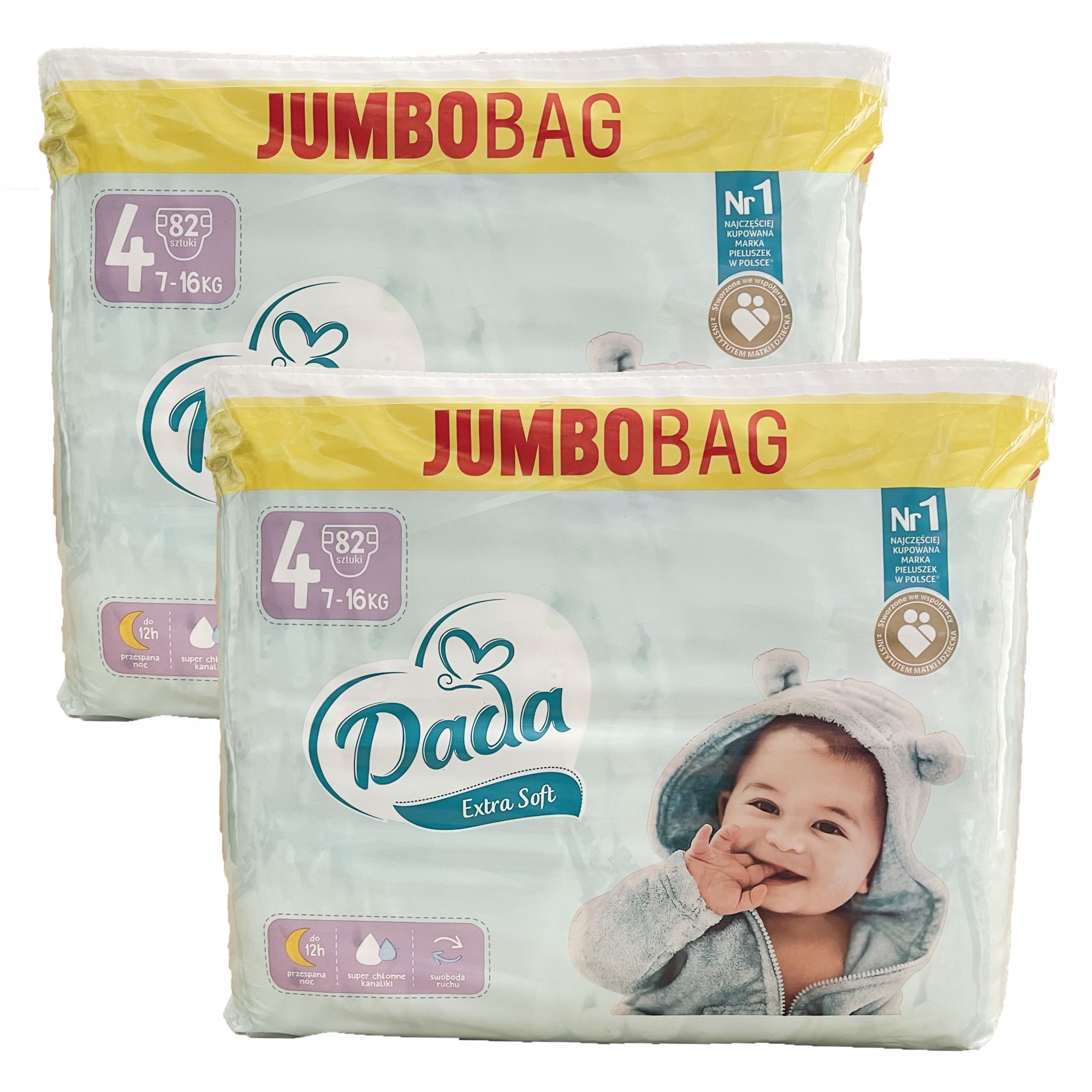 Подгузники Dada JUMBOBAG Extra Soft 4 MAXI 7-16 кг 164 шт (53193019)