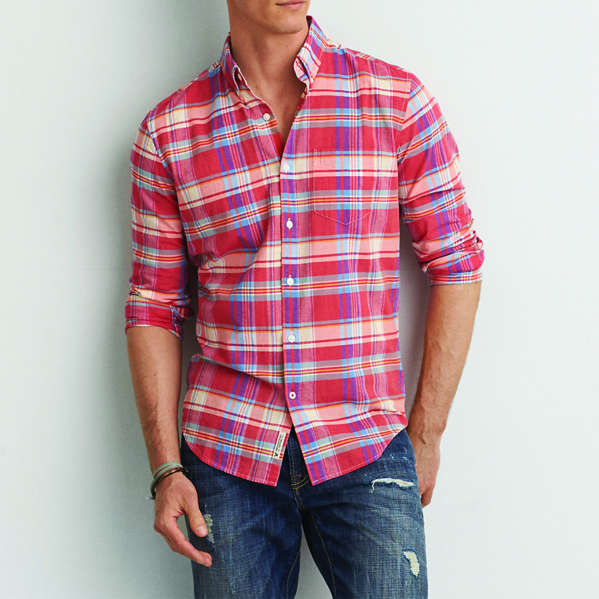 Сорочка AEO Mandras Button Down PINK S Різнокольоровий (0153-9208PK-S)