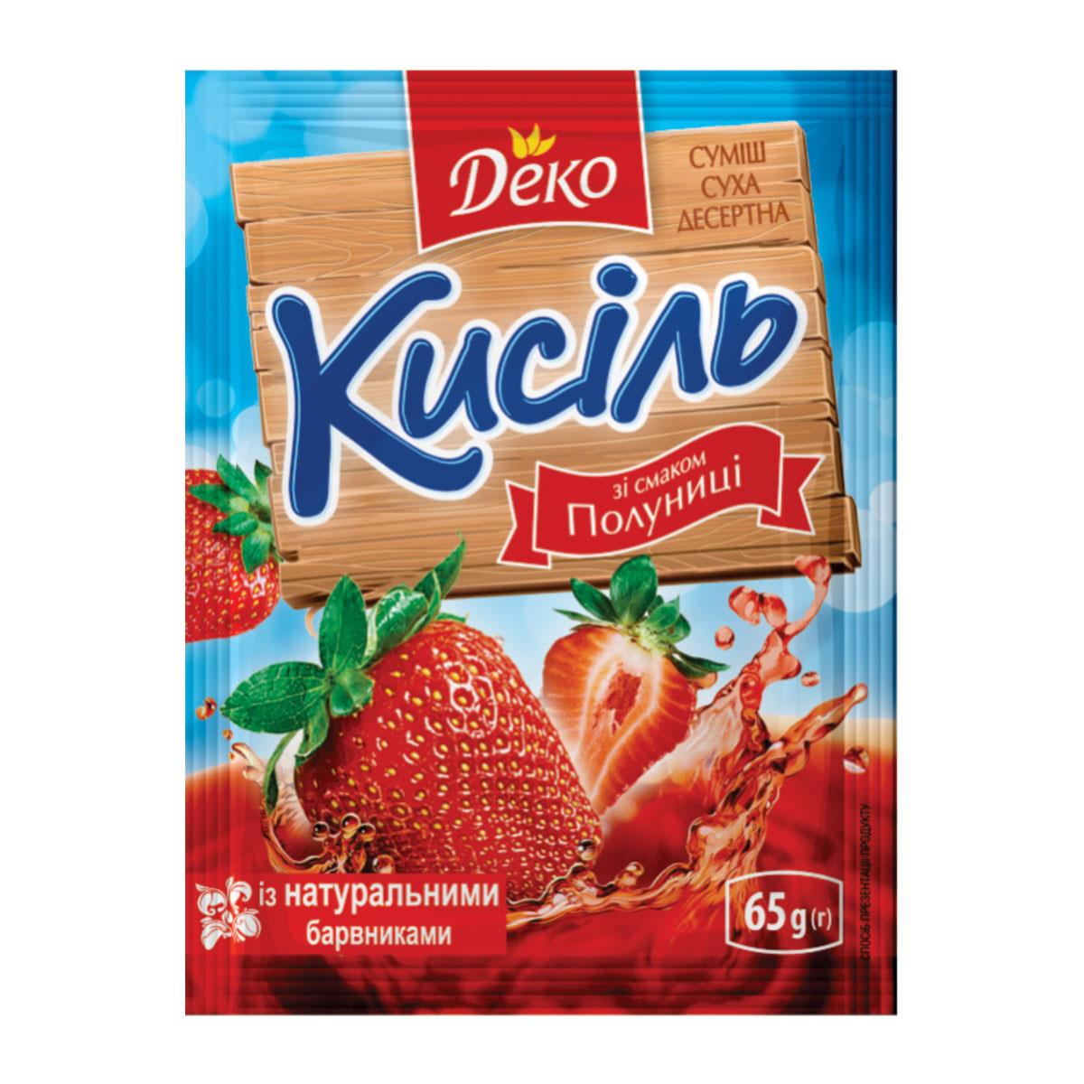 Кисель со вкусом клубники Деко 65 г