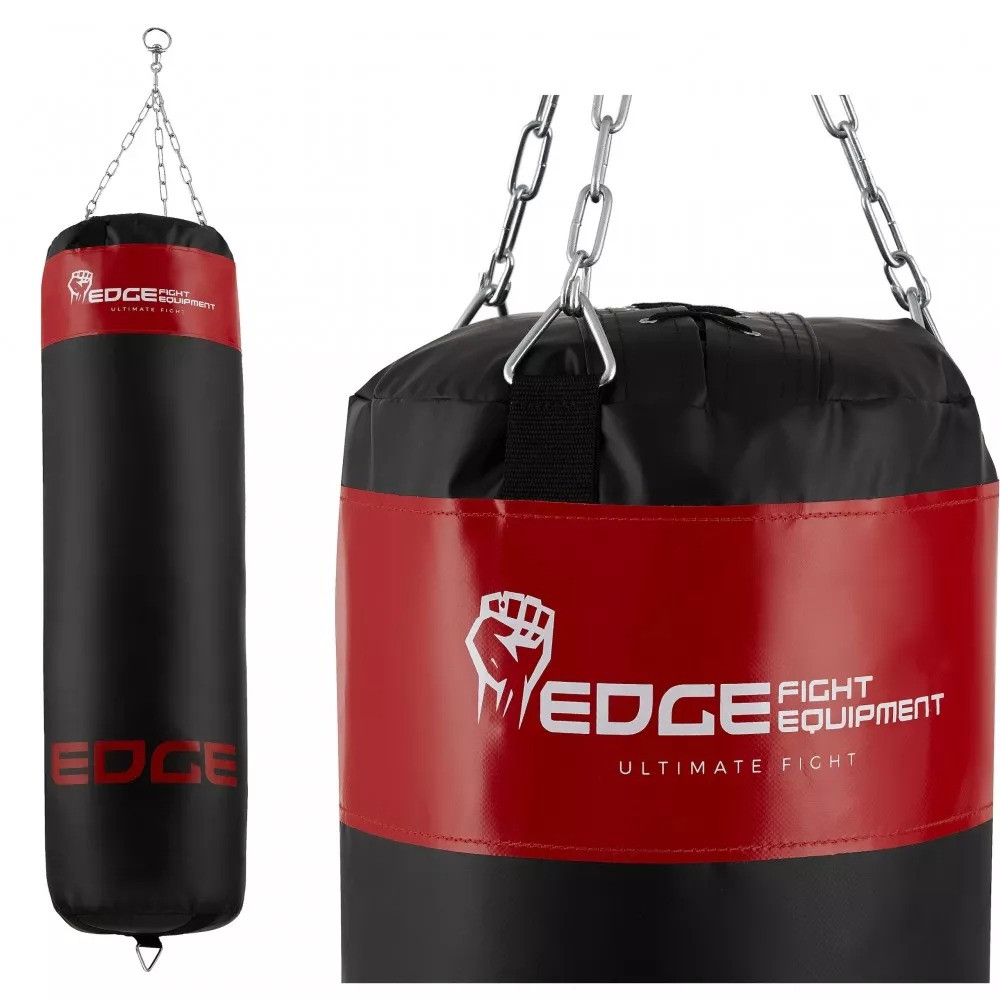Боксерський мішок EDGE Lords 140*40см. вага 40 кг. EWW наповнений Black/Red