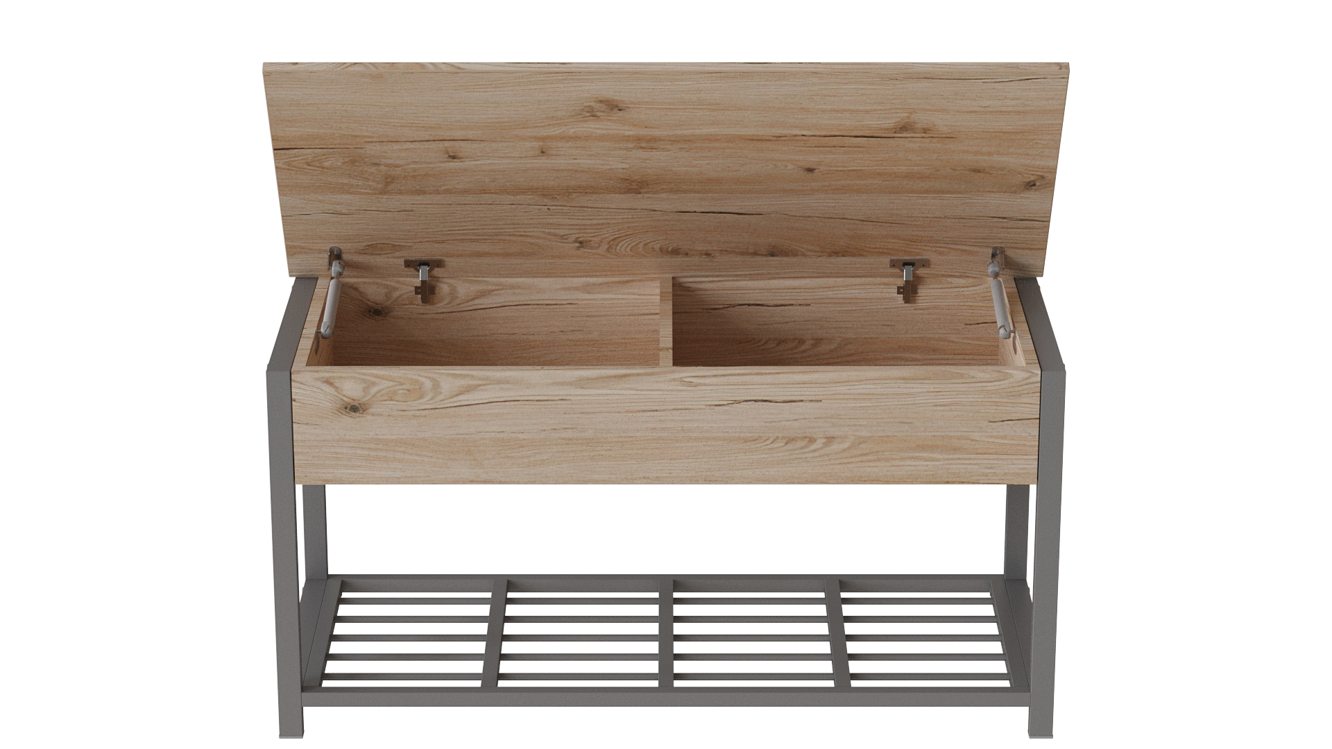 Банкетка з тумбочкою Ferrum-decor Бланка 540x1000x320 метал Сірий ДСП Дуб Сан-Маріно 16 мм (BLA0016)
