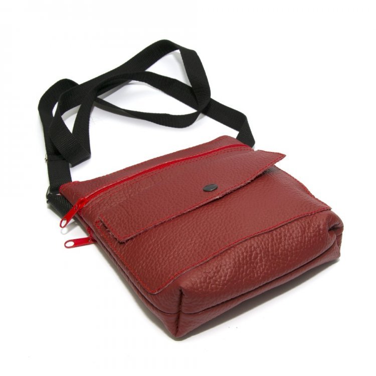 Кожаная сумка на плечо Gofin Красная (SMK-20003)