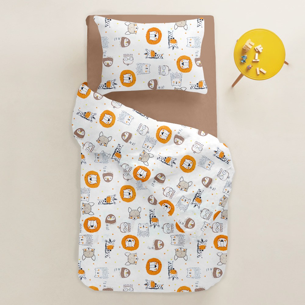 Дитяча наволочка COSAS LEO & GIRAFFE Ранфорс 40х60 см Теракотовий