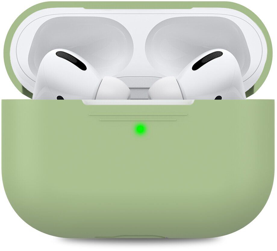 Силіконовий чохол для Airpods Pro зелений ARM із карабіном захисний Pine Green (4555green)