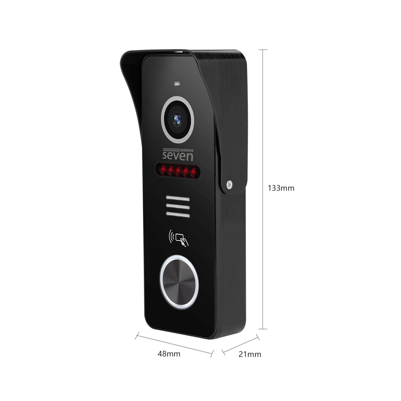 Вызывная панель домофона со встроенным считывателем карт EM-Marin Seven Systems CP-7502F RFID Black