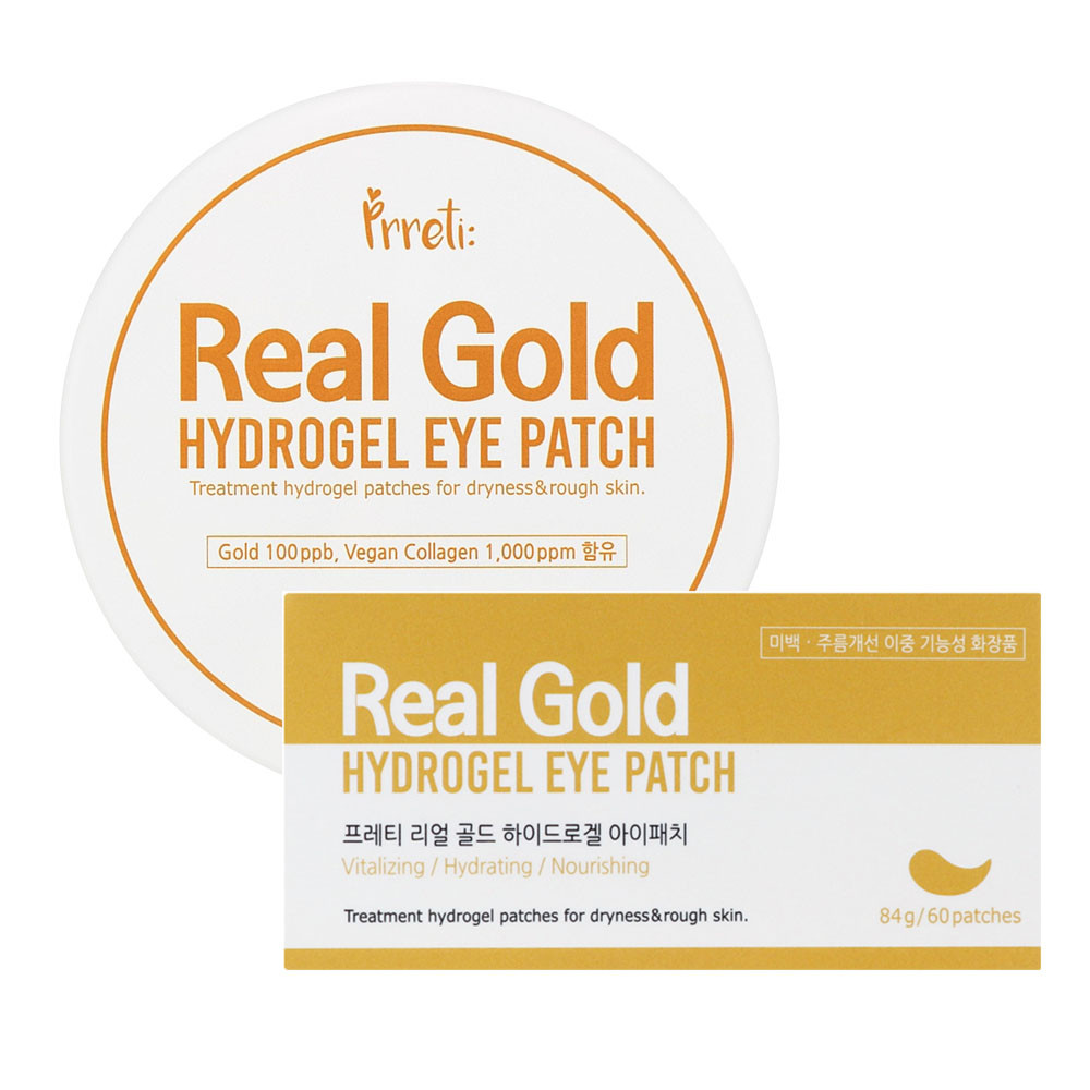 Гидрогелевые патчи для глаз с золотом Prreti Real Gold Hydrogel Eye Patch 60 шт (8809738321935)