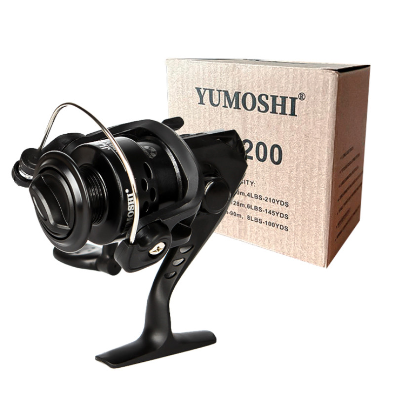 Катушка безынерционная с леснкой для спиннинга Yumoshi JM200 Черный (5429-17035)